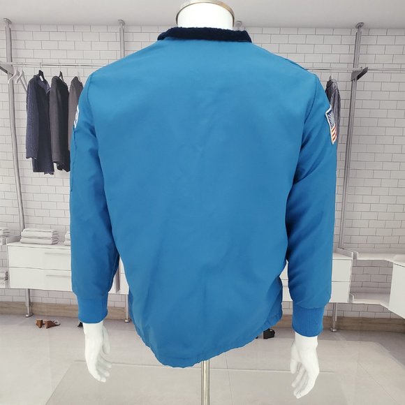 Vintage Ford Cobra JACKET Blue Racer Mechanic Zip-up Coat Small - Picture 10 of 11